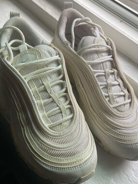 Nike Cream and White Air Max 97 Sneakers